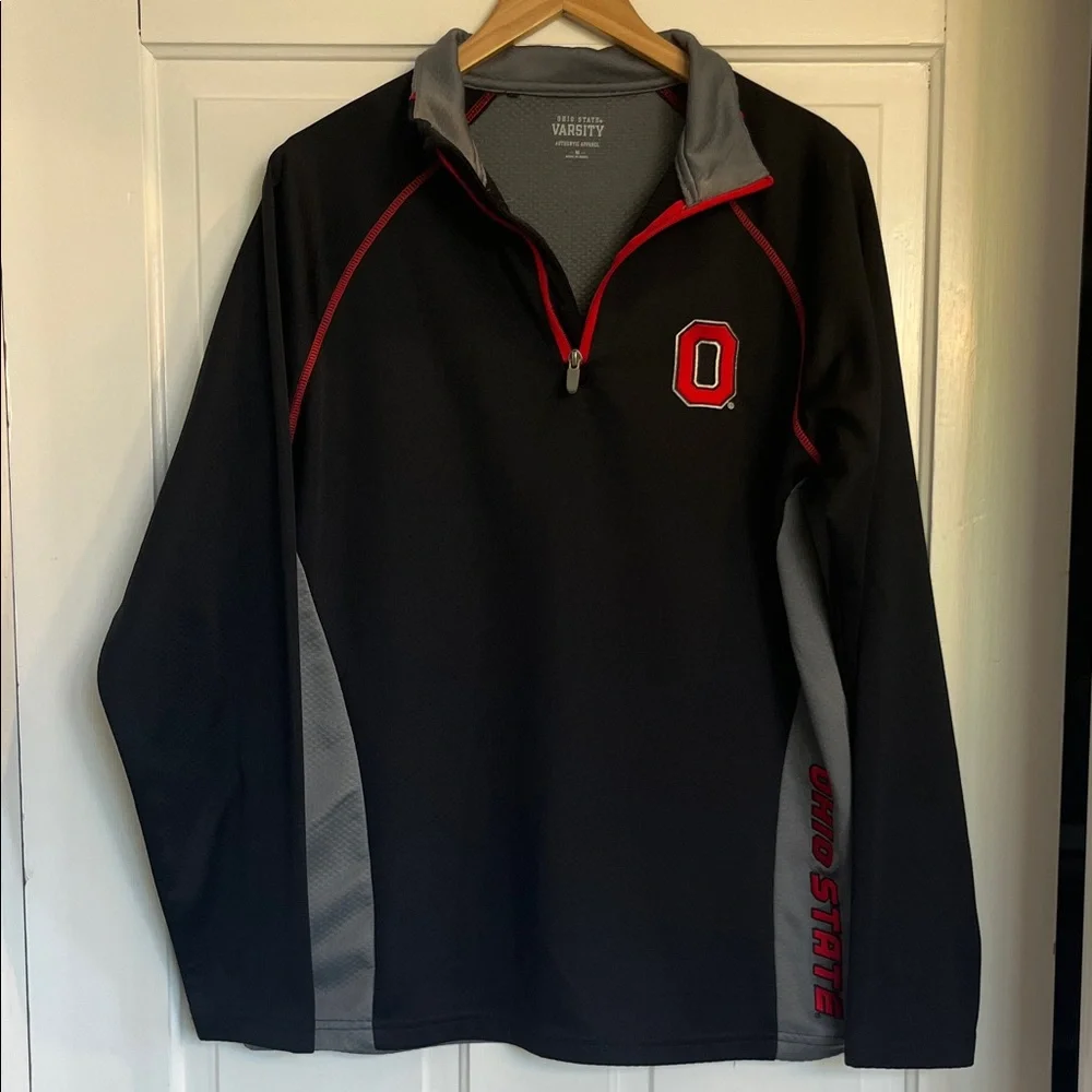 Ohio Sate Varsity Apparel Men's Quarter Zip Long Sleeve Shirt Size Medium